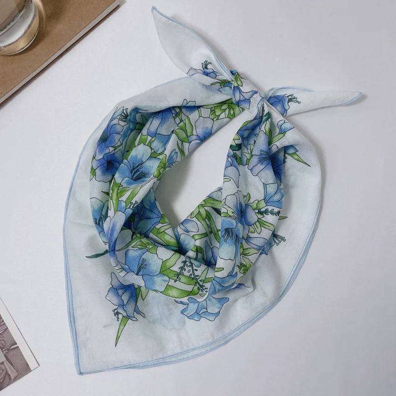 

Милый и стильный шарф в корейском стиле, шарф с принтом в студенческом стиле, хлопковый квадратный платок 55x55 см.