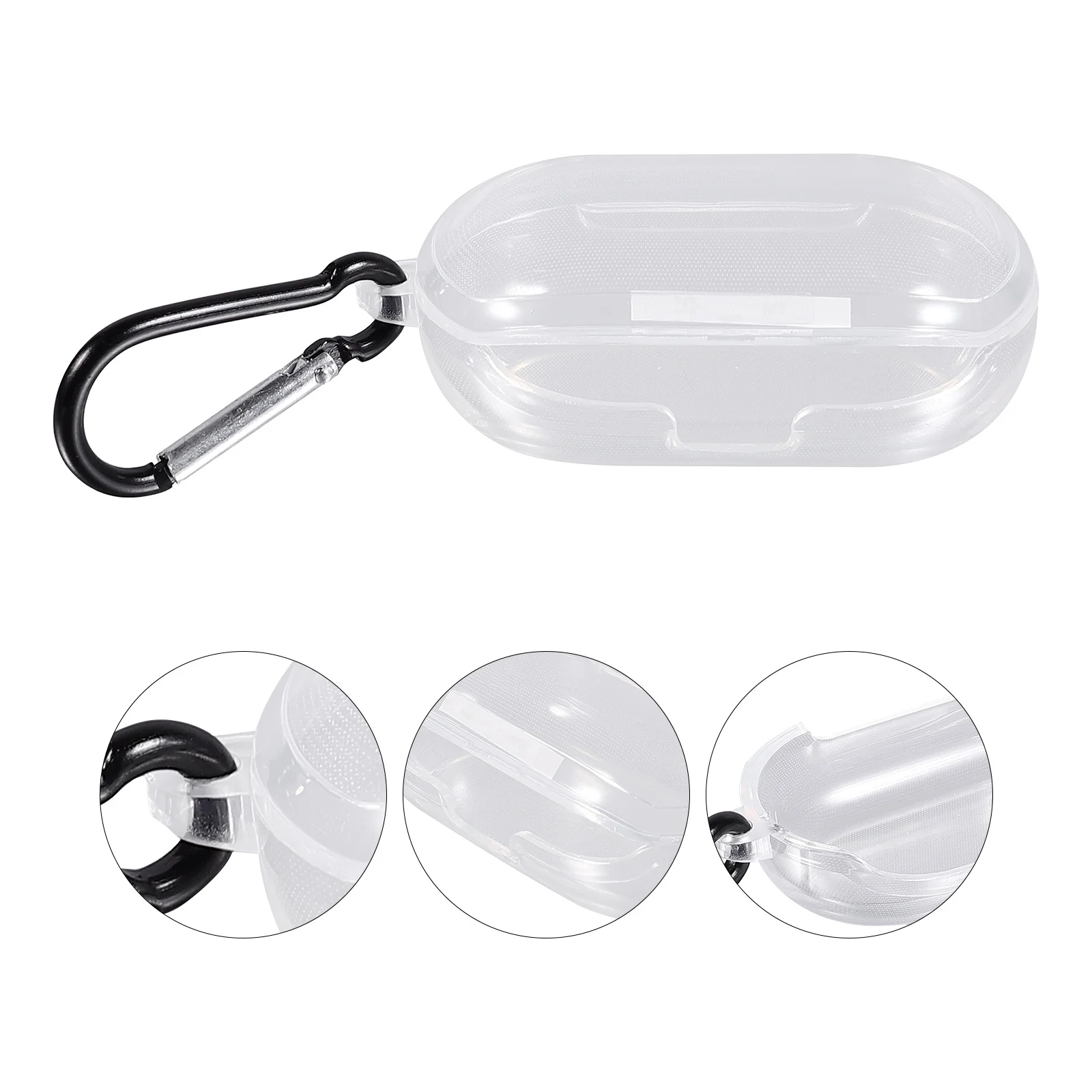 

1 pc Earphone Protection Case Transparent Tpu Cover For Wireless Earbuds With Hanging Hook Charging Hole Dustproof