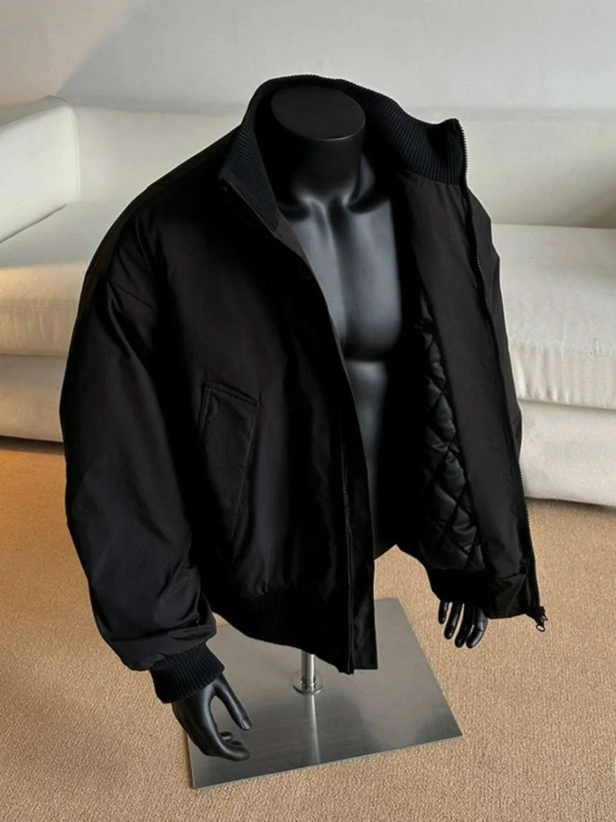 

Мужская демисезонная куртка из хлопка Thiened: новая, повседневная, теплая, с воротником-стойкой, удлиненная, в стиле бейсбольной куртки...