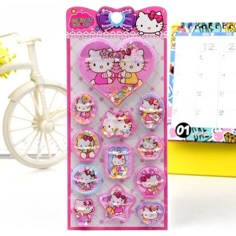 جديد لطيف ثلاثية الأبعاد ثلاثي الأبعاد تهز المياه وامض الثلاجة مرحبا كيتي جراب هاتف الكمبيوتر المحمول الغيتار ملصقات الأطفال لطيف #5