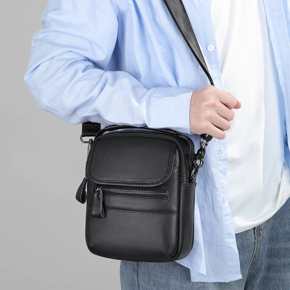 Imagem -05 - Westal Preto Designer Bolsa de Ombro Marido Pequenas Bolsas Couro Homem Aleta Ocasional Mensageiro Bolsas Crossbody 6093 Alta Qualidade