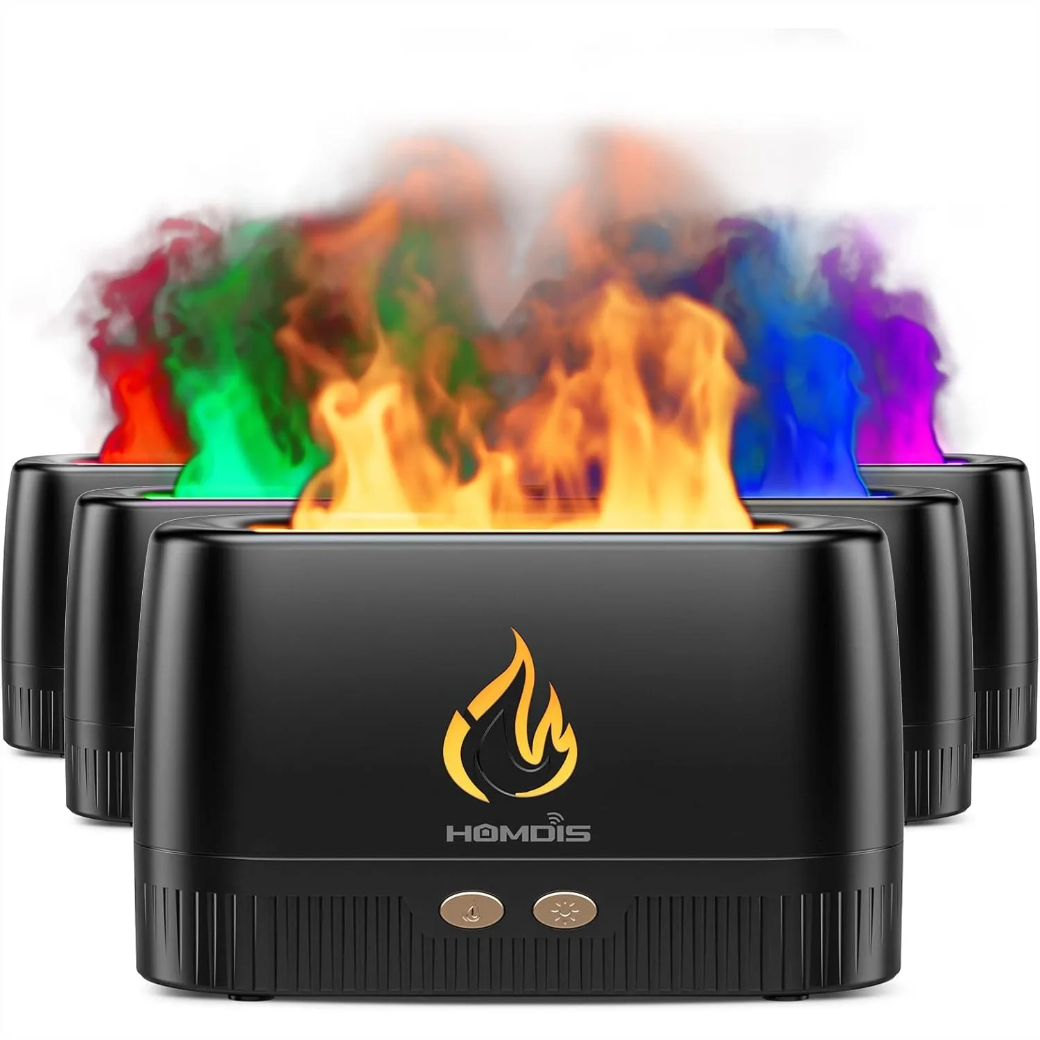 

Flame Diffuser with 7 Color Modes, Quiet Aromatherapy Mist Humidifier Auto Shut Off for Bedroom Office, Black