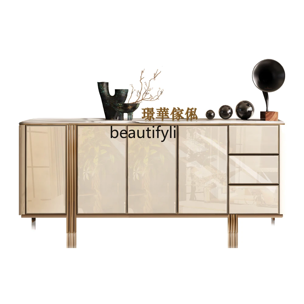 Minimalist Luxury Entryway Cabinet Sideboard Shoe Cabinet Integrated Entryway Lacquered Glossy Cabinet