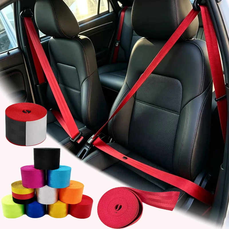 1Pcs Universal Car Seat Belt DIY Lap-Belt Car High-Strength Polyester Seat Safety Belts Multicolor Seat Belt Car Accessories