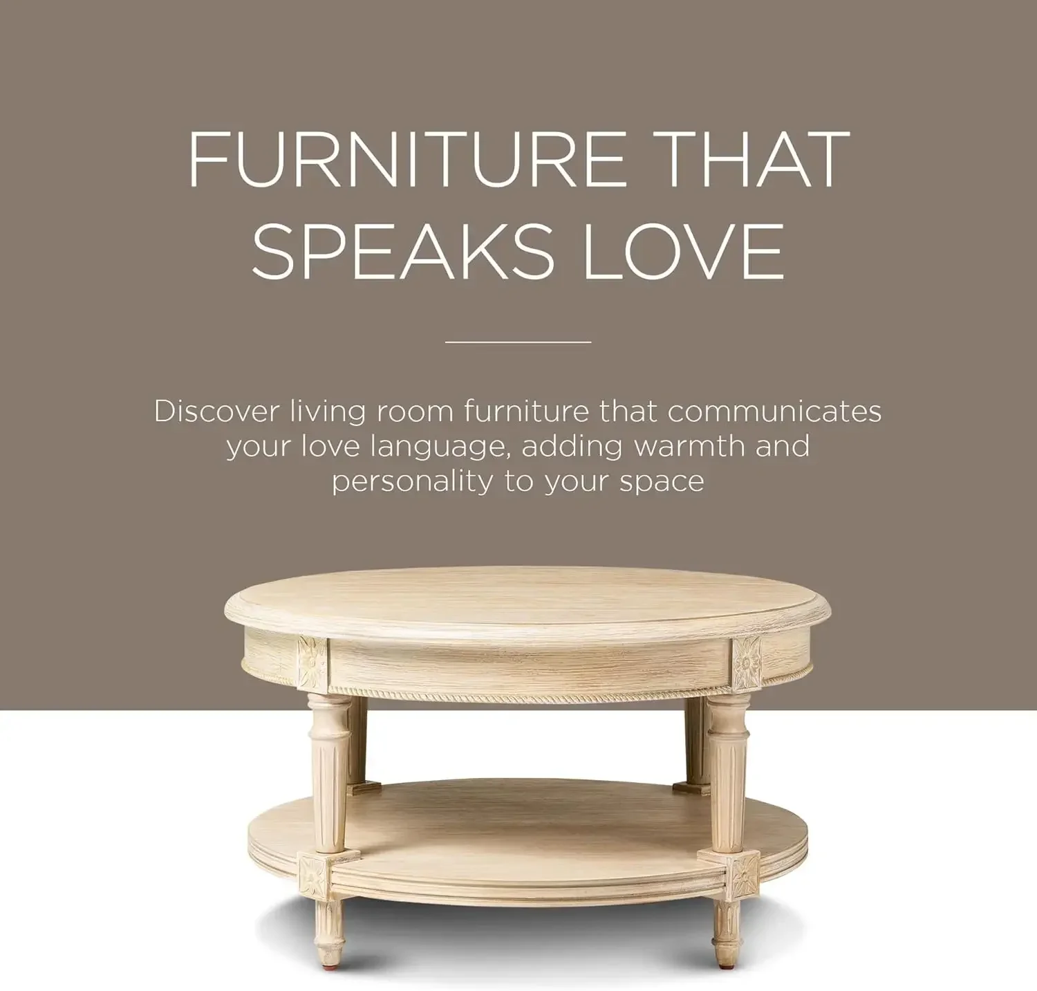 [وصول جديد، سعر مخفض! ]طاولة قهوة مركزية خشبية دائرية تقليدية كبيرة منحنية بطبقتين من بولمان مع مساحة تخزين على الرف