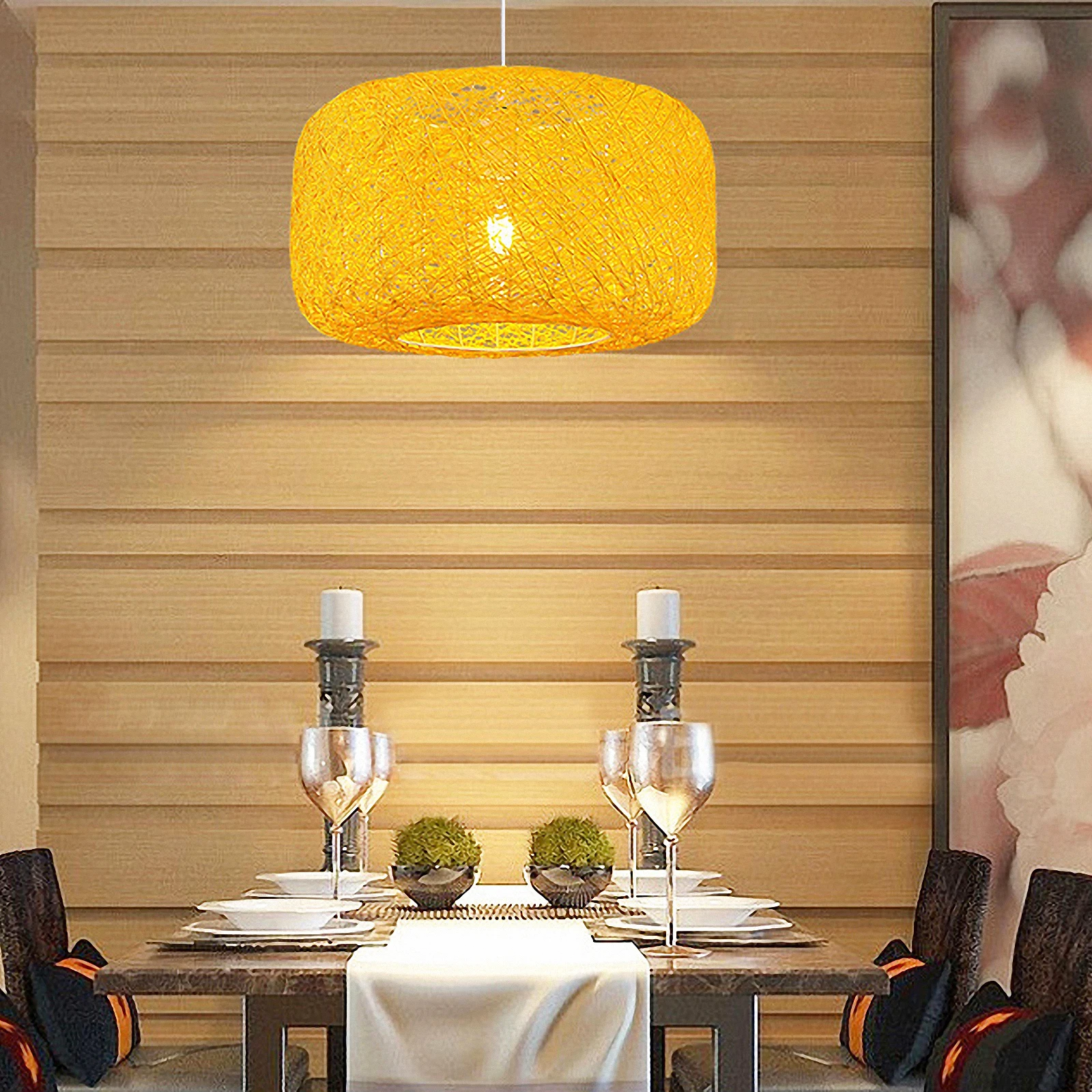 

Bird's Nest Pendant Lamp Rattan Woven Ceiling Light Decorative Hanging Lamp for Bedroom Dining Room Office Farmhouse Living