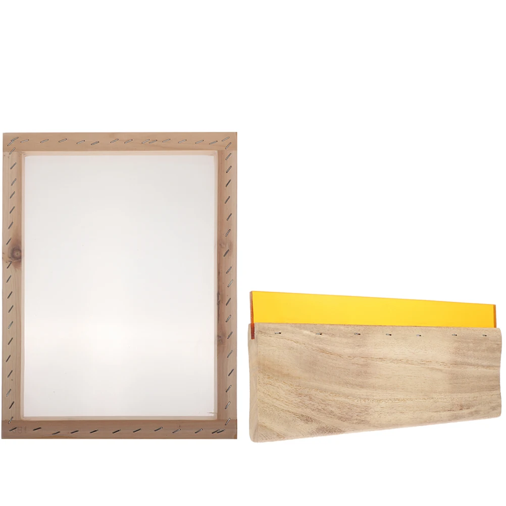 

Screen Printing Set Durable Wooden H Ink Scraper Thick Material Rounded Corners Silk Textile Squeegee Easy Storage Art