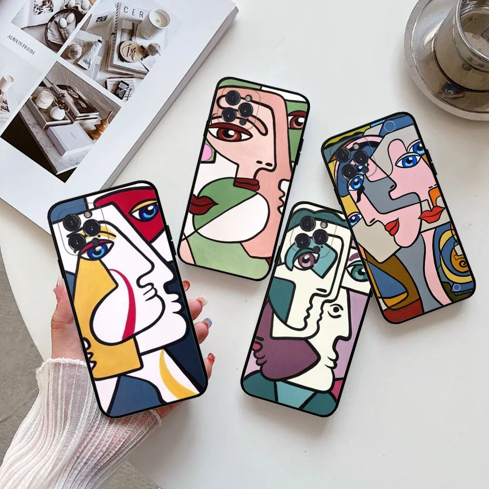 Abstract Vintage Painting Pablo Picasso Phone Case Silicone Soft For Iphone 16 15 14 13 12 11 Pro Mini XS MAX Plus X Cover