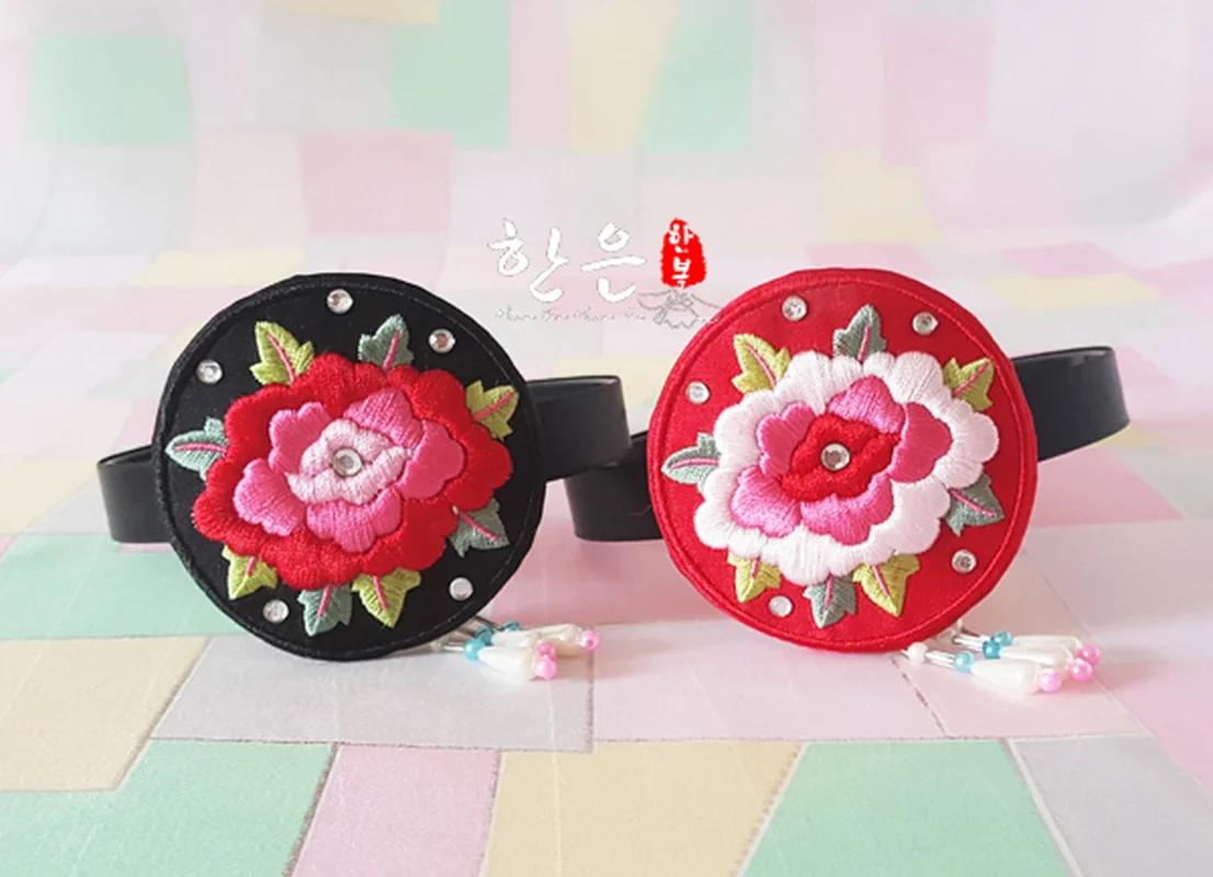 

South Korea Imported Korean Costume Headdress Stage Performance Headdress Embroidered Headdress Hair Bands for Women