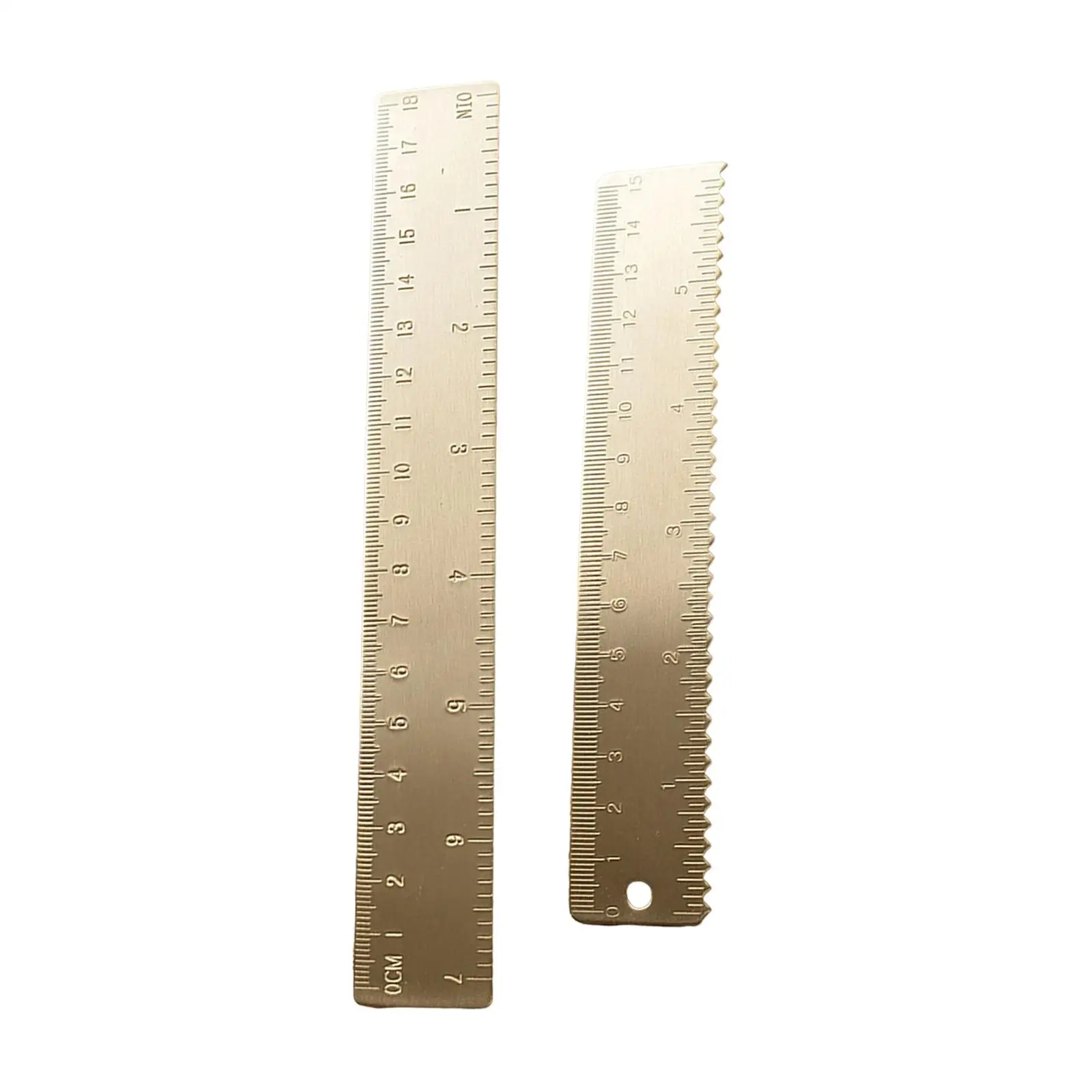 2xBrass Scale Ruler Precise Portable Thickened for Notebooks Office Engineers 15cm Wave Ruler
