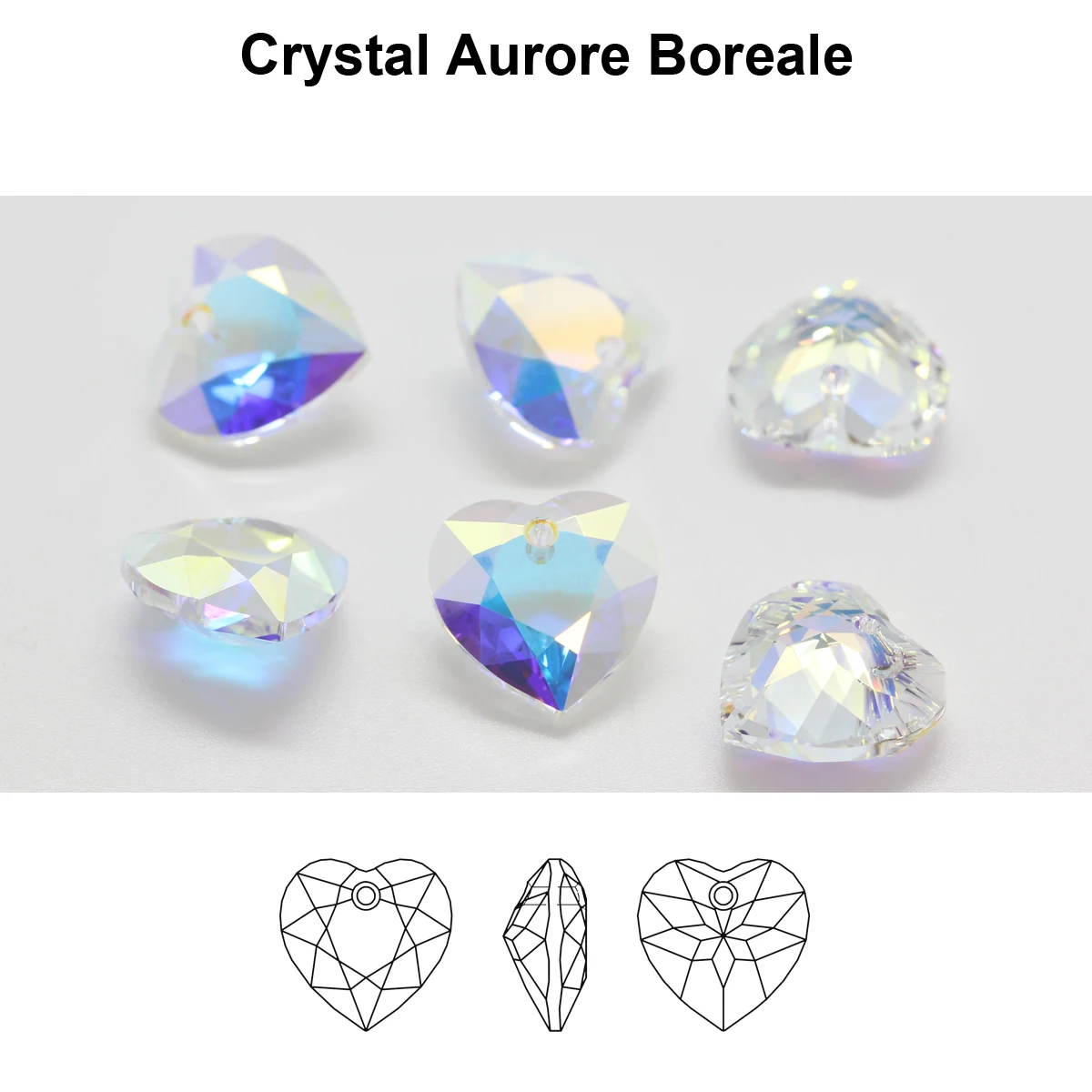 Crystal Austria 6432 Heart Cut Pendants Loose Rhinestone Charms Glass Jewelry Gems Stones for DIY Necklace Jewelry Making 12Pcs