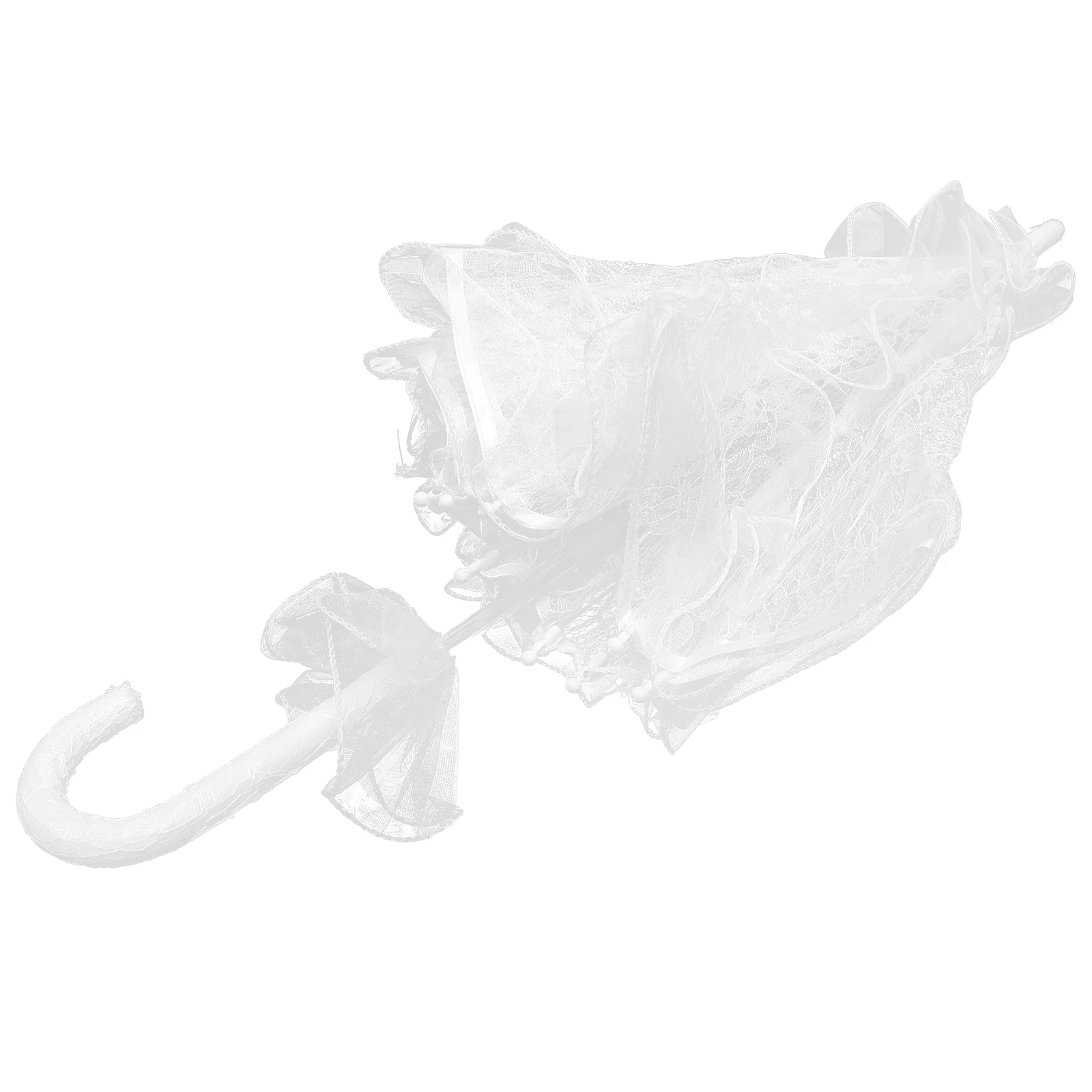 

Elegant Wedding Umbrella Parasol Handmade Embroidery Photo Props White Tea Party Accessories Romantic Decor