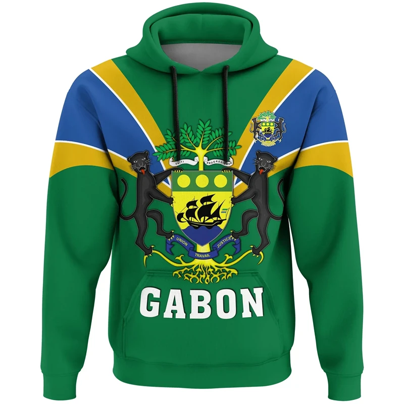 African GABON Hoodies Stitching Color Graphic Men's Hoodies 3d Printing Male Casual New Hoody Fashion Hooded Sweatshirts