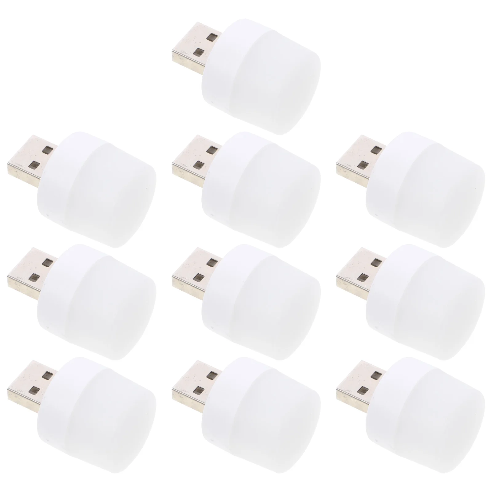 

10 Pcs Portable LED Night Light USB Lamp Car Interior Atmosphere Lamps Mini Keyboard Lights High Brightness Gentle Lighting