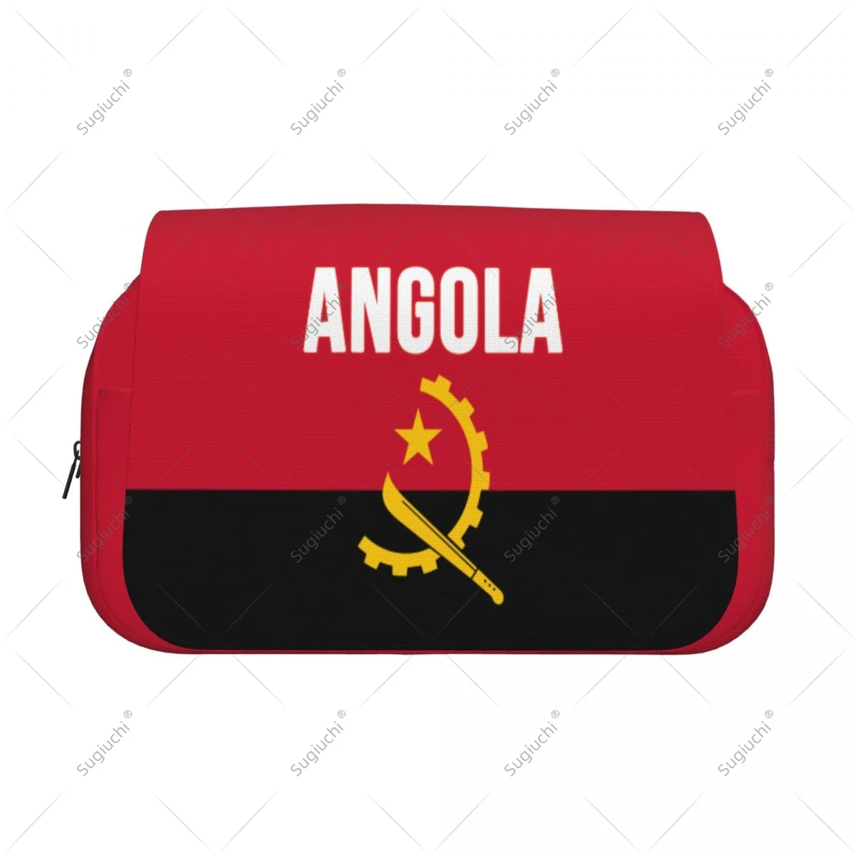 Pencil Case Scissors Bags 3D Angola Flag Double-layer Oxford Cloth Stationery Storage Pen Box Case