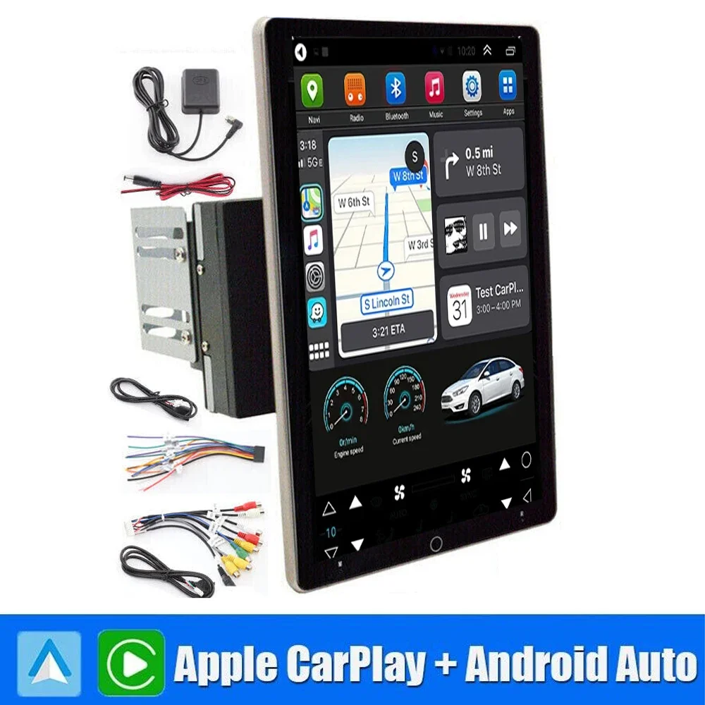 

Android 13 10.1 inch Automatic Rotate Car Radio Android Auto Apply Carplay DVD Multimedia Player Car Stereo GPS Universal 2Din