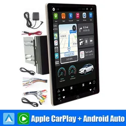 Android 14.0 10.1 inch Automatic Rotate Car Radio Android Auto Apply Carplay DVD Multimedia Player Car Stereo GPS Universal 2Din