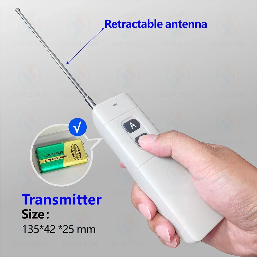 110V 220V 433Mhz Universal Wireless Remote Control Switch 30A High Power RF Relay,1500m Transmitter,for Pump Light Fan ON/Off