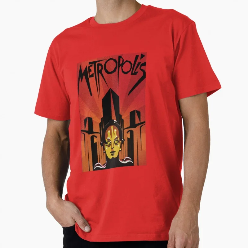 Fritz Lang's Metropolis Classic Sci fi Gift t shirt for man Futuristic Robot Maria Graphic Clothes 1223 All size Tops S-6XL Tee