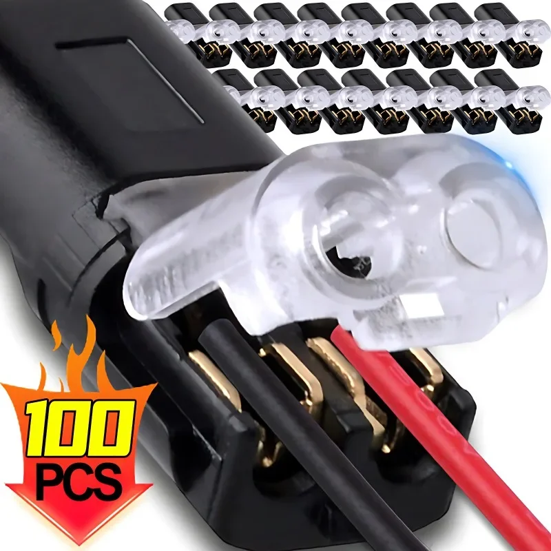 100x Waterproof Plug Wire Connector 2 Pin Way Cable Plug Car Electric Wire Snap Connectors Strip Terminal Connection Wholesale