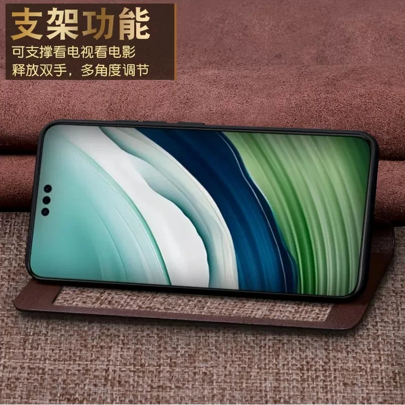 New Arrival Window View Smart Case for Huawei Mate 60 Genuine Leather Phone Carcasa for Huawei Mate60pro Funda Skin mate 60pro+.