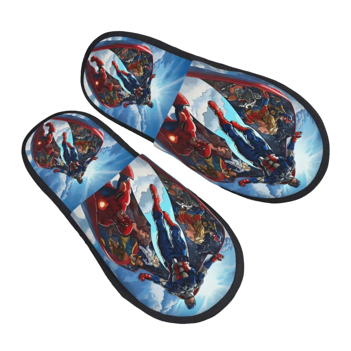 

Домашние тапочки в стиле аниме «Капитан Америка», уютные теплые пушистые тапочки из пены с эффектом памяти Marvel, домашняя уличная обувь