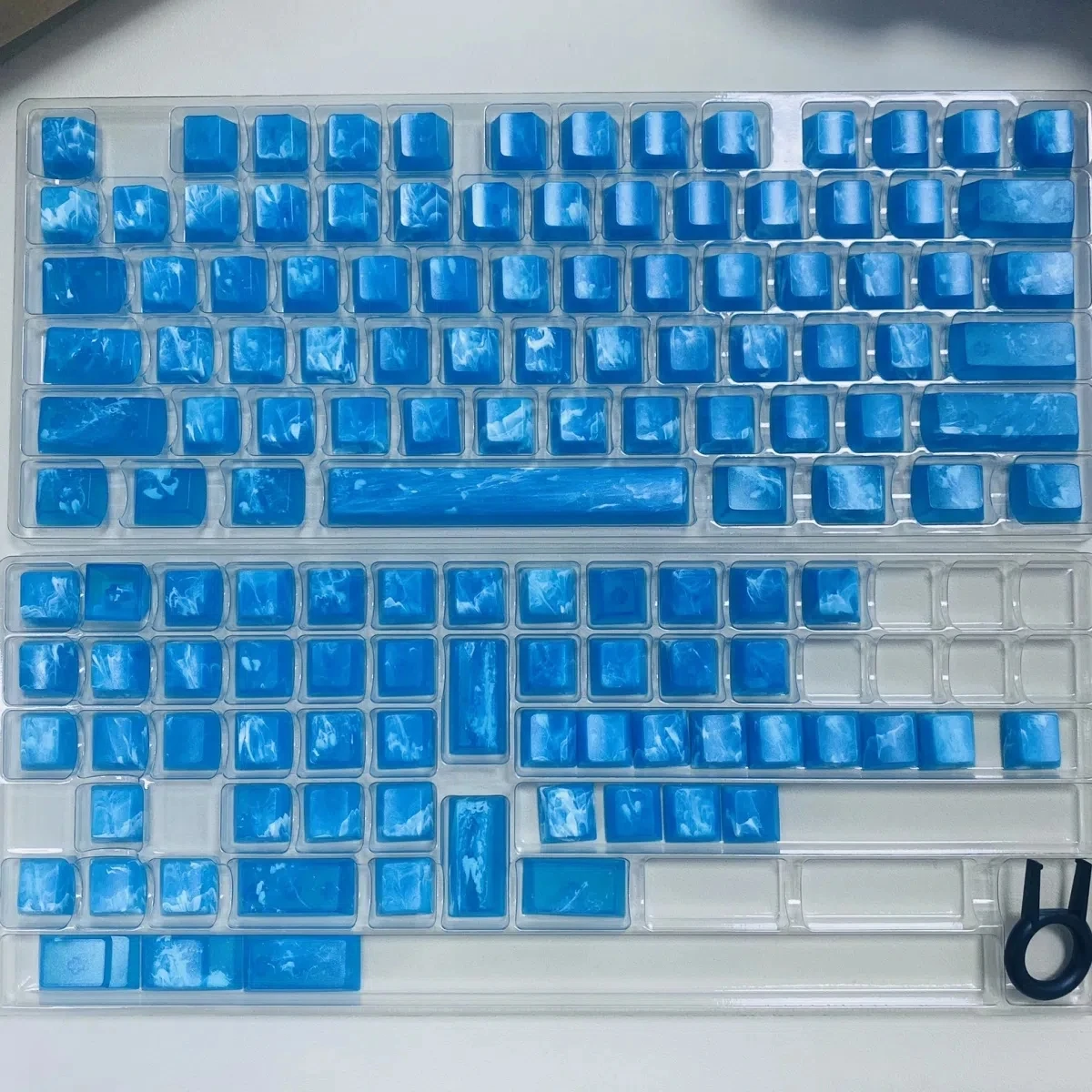 Blue Glacie Transparent Keycaps 130 Keys DIY For Gaming Mechanical Keyboard Chreey Profile PC Keycap RGB Game Keyboard Keycaps