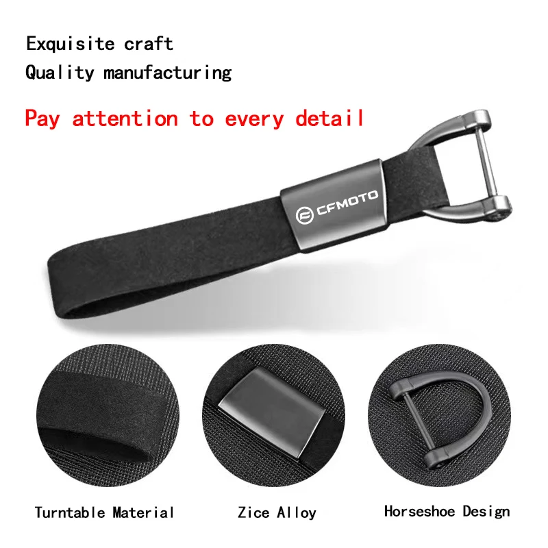 For CFMOTO MT800 800MT 650MT 800 650 MT CF 650 TR-G 650TR-G Accessories Motorcycle Keyring Alloy Suede Leather Keychain