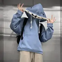 Otoño Invierno nuevo divertido tiburón Patchwork sudaderas con capucha hombres y mujeres Kawaii sudadera moda Casual pulóver escuela ropa de gran tamaño