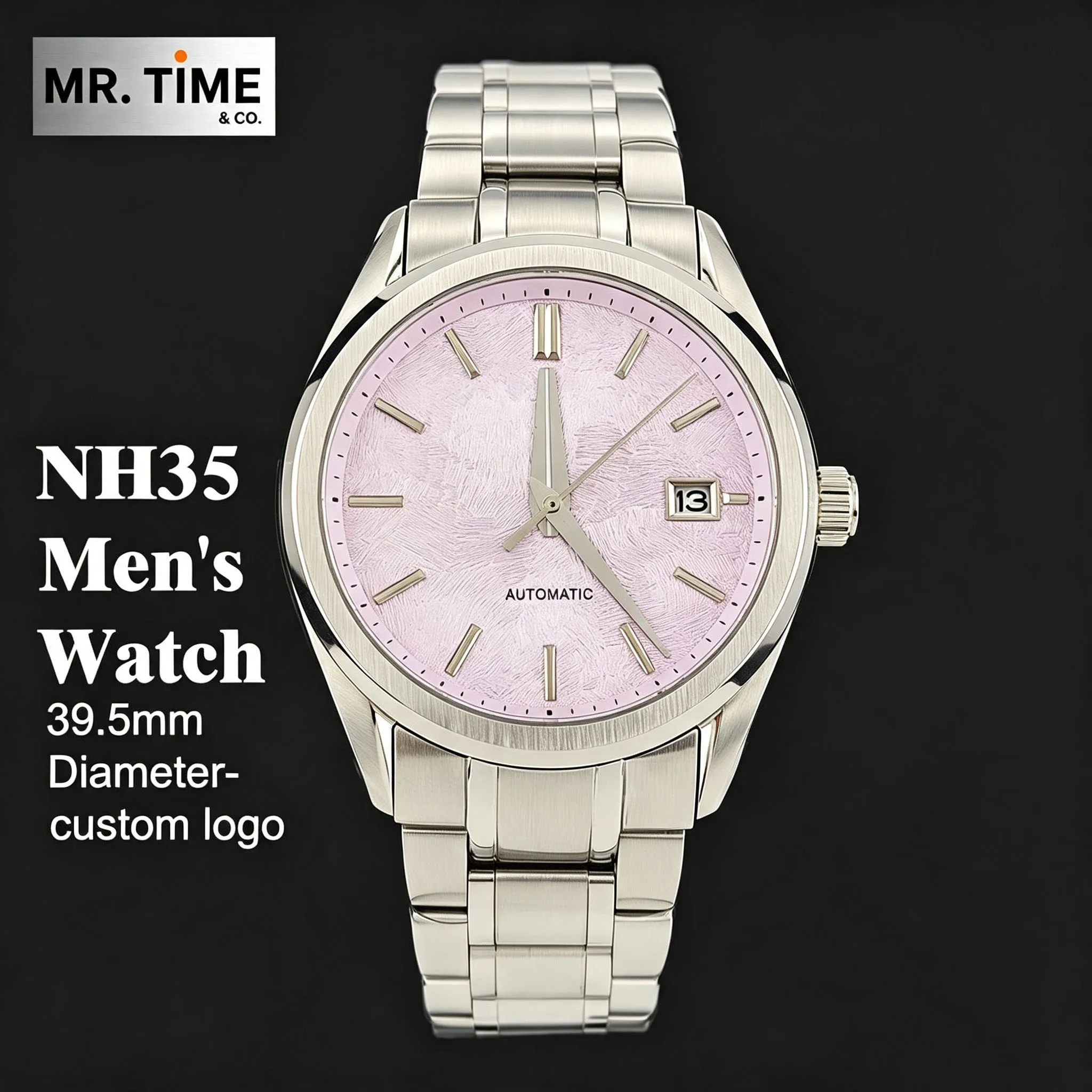 2026 39.5mm watch men's high-quality stainless steel watch with customized logo suitable for NH35 movement