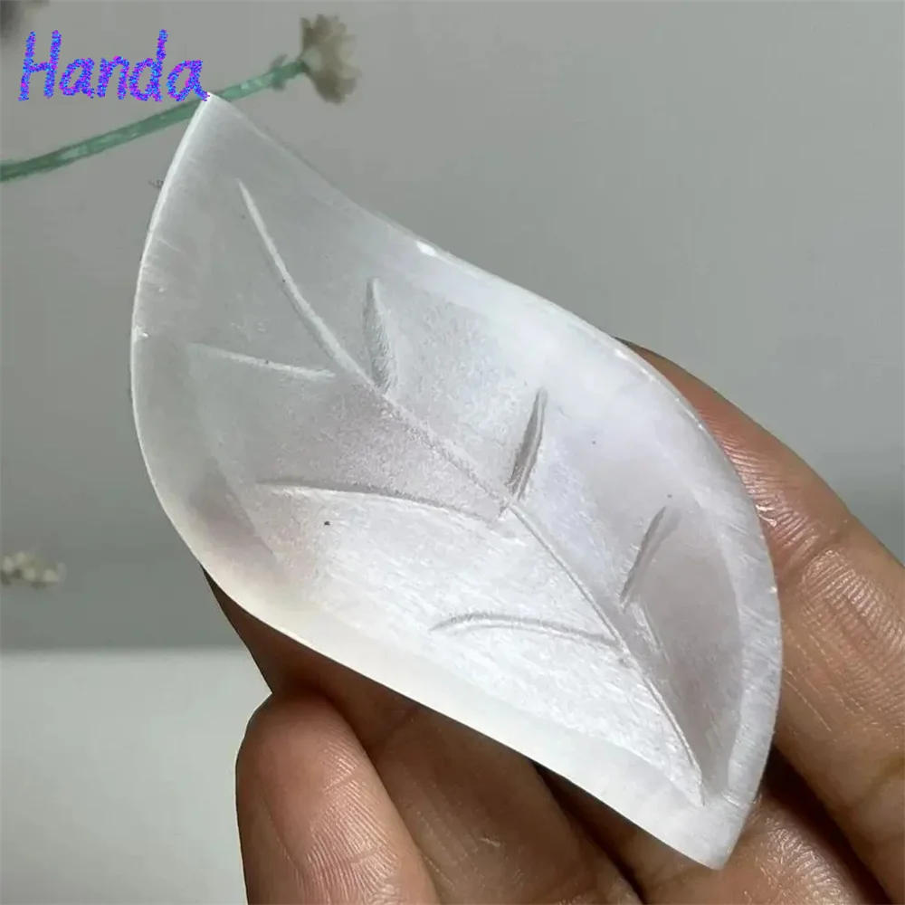 Natural Selenite Crystal Leaves Mineral Specimen Reiki Home Bowl Decoration Diy Gift Chakra Healing Slate Leaf Gypsum