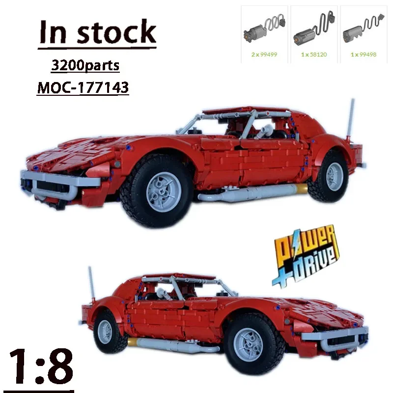 

MOC-177143 New Corvette Stingray1:8 Scale3200Parts Assembly Stitching Building Block Model Kids Birthday Building Blocks ToyGift