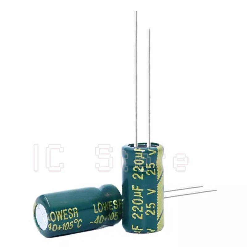 50PCS 25V 220uf Capacitor 6x12mm 8x12mm High Frequency LOWESR Aluminum Electrolytic Capacitor 6*12 8*12