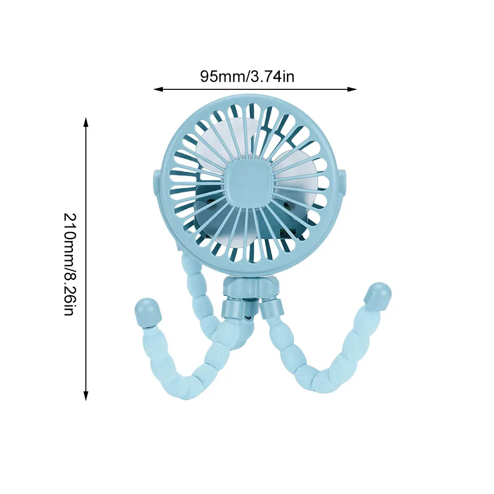 مروحة عربة أطفال مع حامل ثلاثي القوائم مرن ، مروحة شخصية صغيرة ، شحن USB ، تعديل 3 سرعات ، سطح مكتب ، غرفة مكتب ، سيارة
