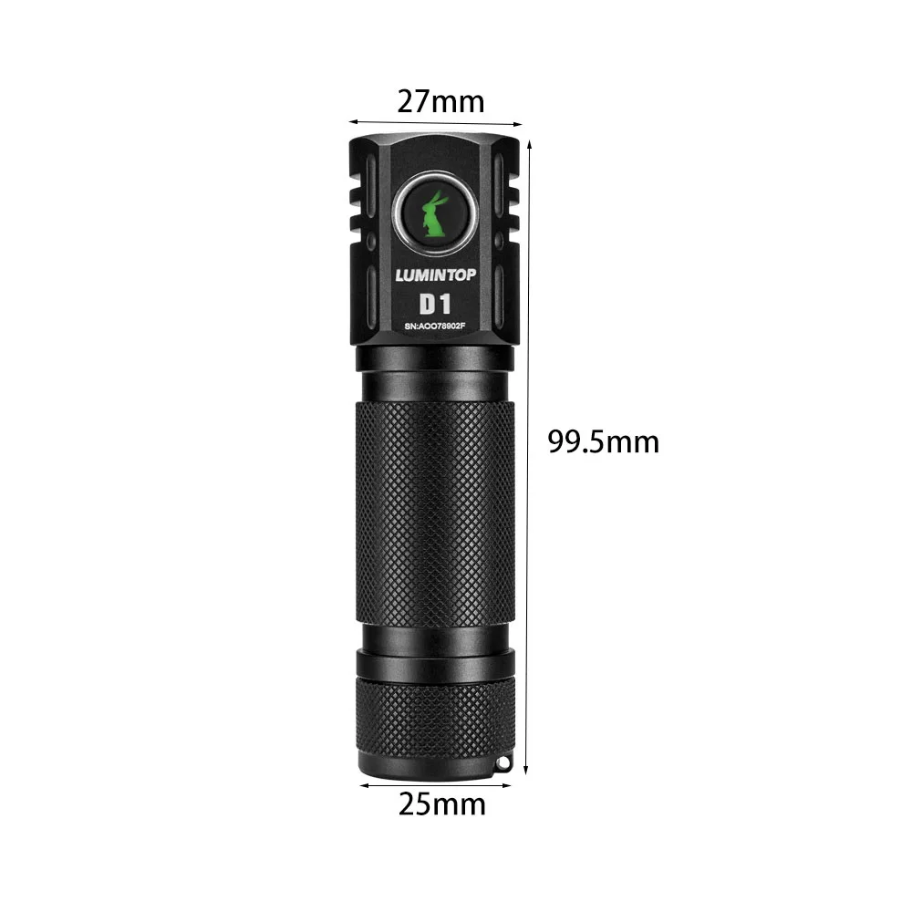 EDC Flashlight Outdoor Lighting Side Switch Small Mini Size 3 LED Torch Powerful Light 5 Working Modes 18650 Battery D1