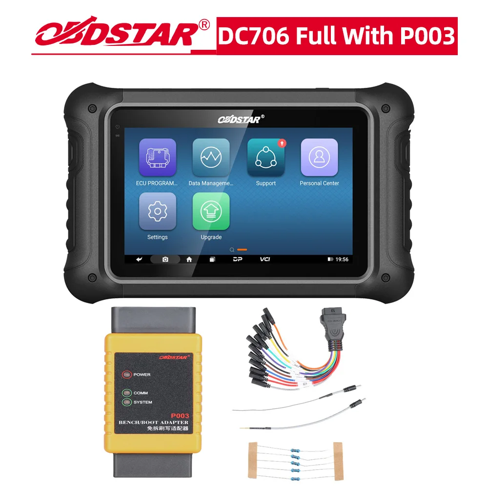 OBDSTAR DC706 ECU Tool Full Version with P003 Adapter for Car and Motorcycle ECM & TCM & BODY Clone by OBD or BENCH