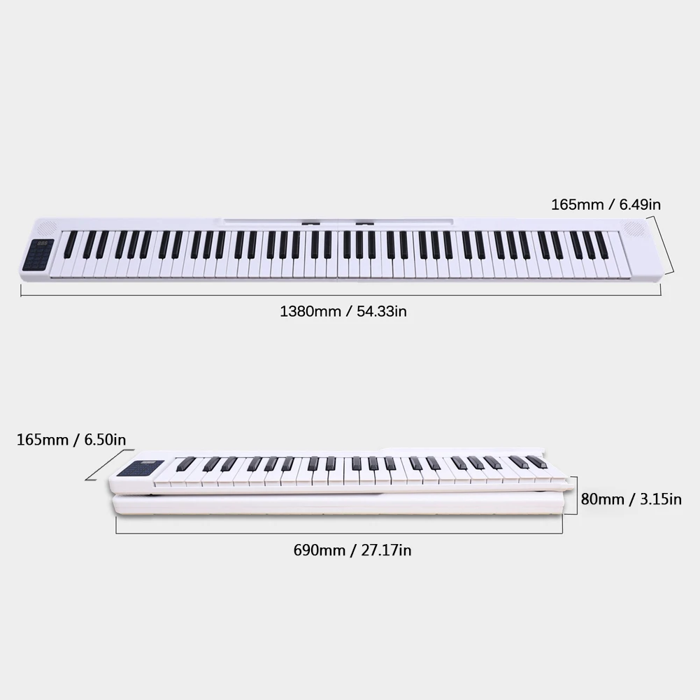 Portable 88 Keys Foldable Piano Digital Piano Multifunctional Electronic Keyboard Piano for Piano Student Musical Instrument