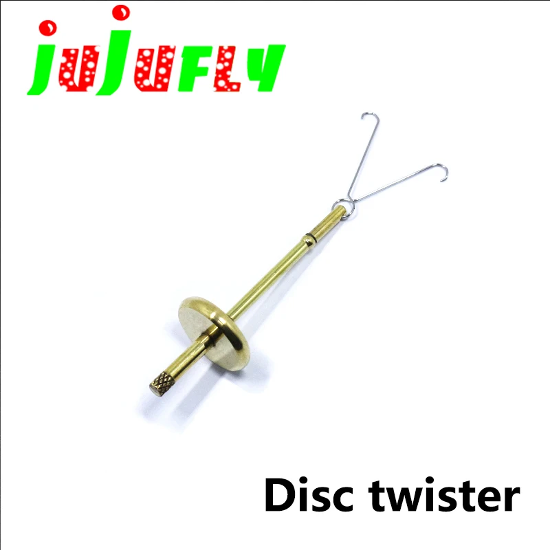 Jujufly new hot brass materials fly tying loop spinner tool spinner brass jig split wire dubbing twister with rotary disc handle