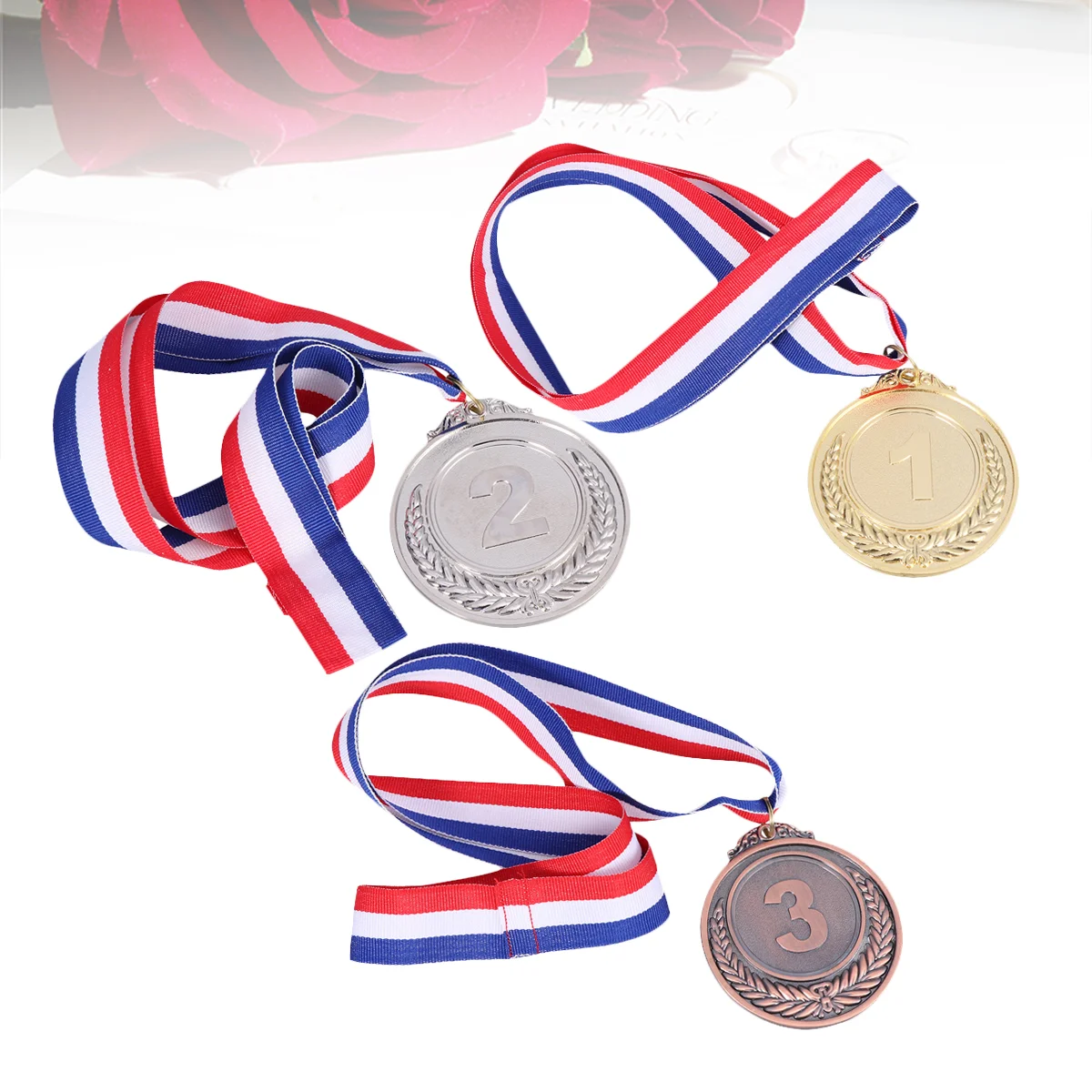 3 Pcs Achievement Medals Award Metal Children' Day Wheat Ears Winner Competition