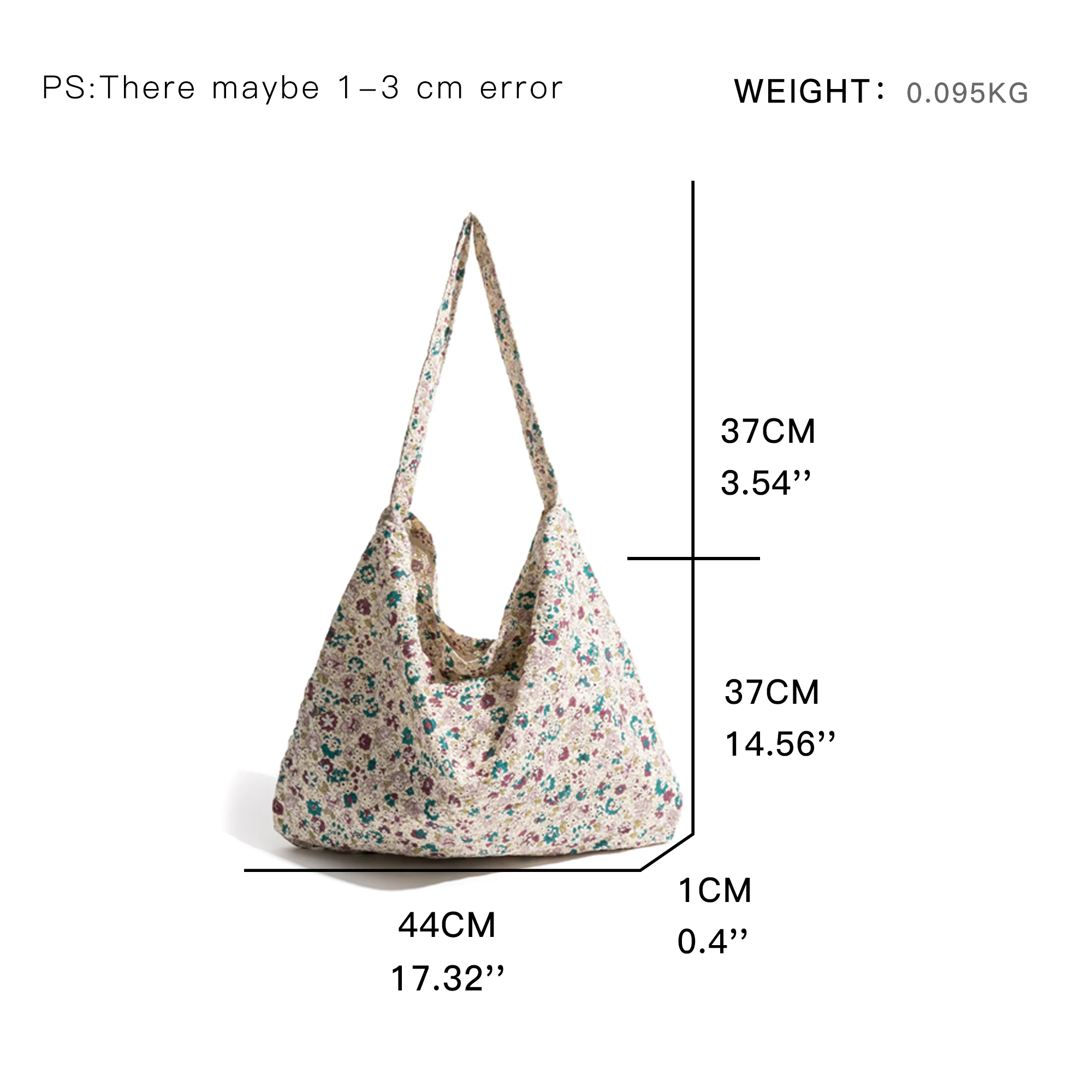 KOKOPEAS Female Floral Graphic Cotton Shoulder Bag Unique Sling Cross Body Bohemian Purse Women Stylish Flower Hobo Pack