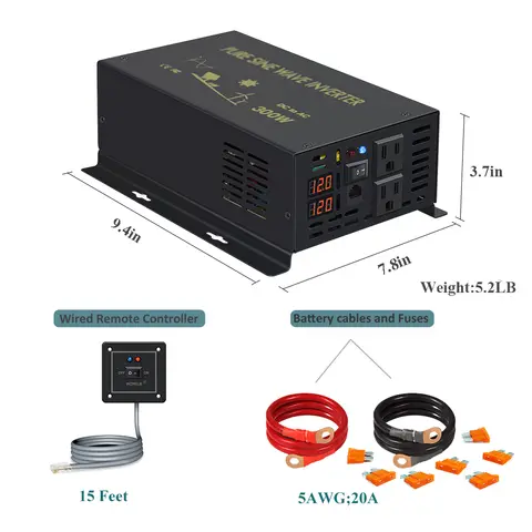 300W Pure Sine Wave Inverter 12V 220V Voltage Transformer  12V 24V 48V 96V DC to 120V 230V AC Power Supply Wired remote control
