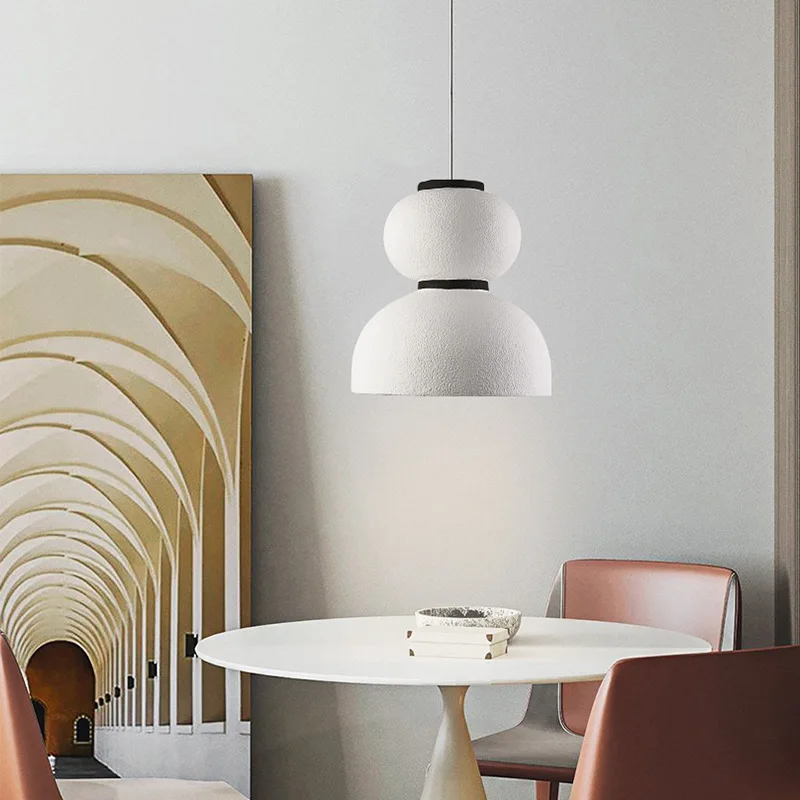 Japanese Wabi Sabi Art Chandelier Lighting Fixture For Dinning Room Home Decor Danish Homestay Round White Resin Pendant Light