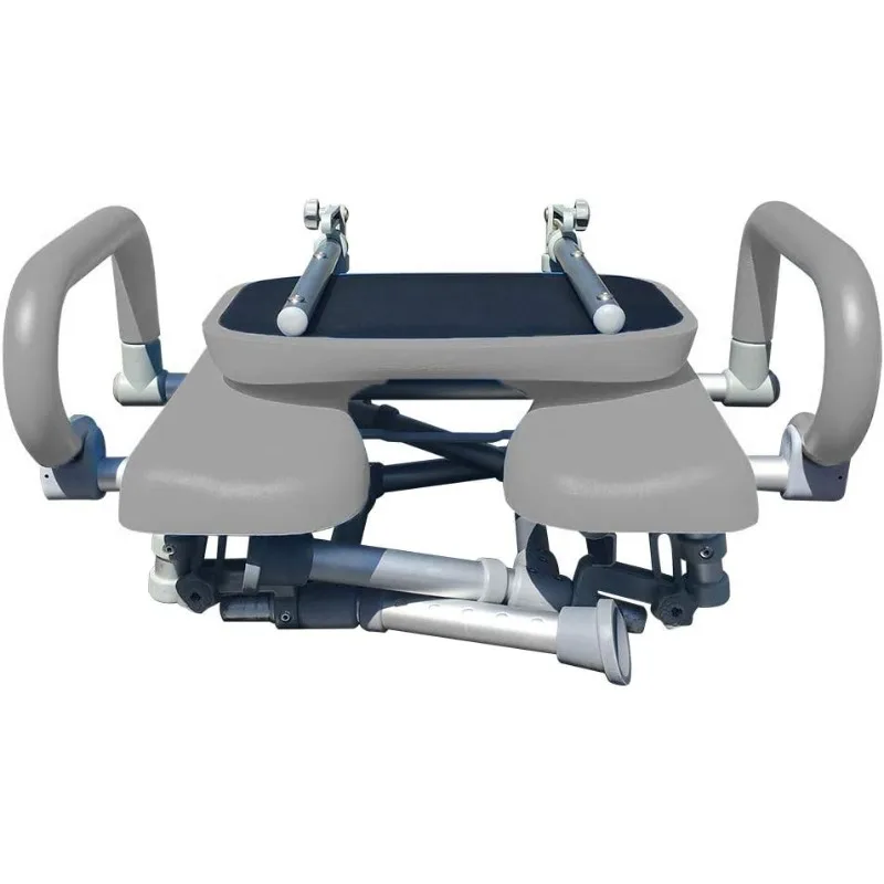 كرسي دش قابل للطي، مساند للذراعين مبطنة مقاس XL قابلة للطي وقابلة للطي، تتضمن سطل صوان مجاني، رمادي - تخفيضات كبيرة #3