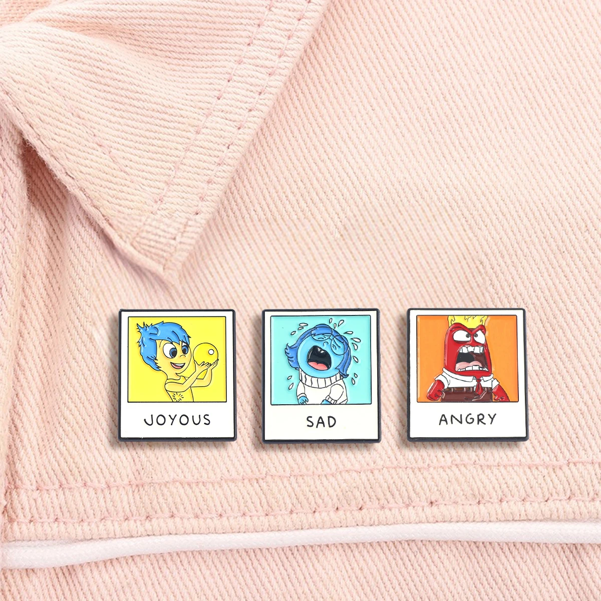 3Pcs/Set Anime Riley Emotional Enamel Brooch Joy Sadness Anger Metal Badge Lapel Backpack Hat Pin Jewelry Accessories Gifts