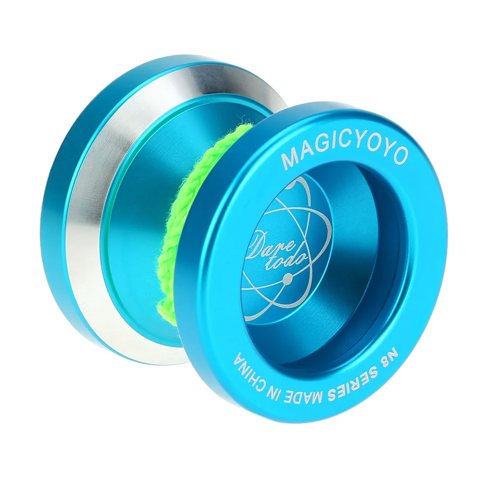 Professional Magic Yoyo N8 Aluminum Alloy Metal Yoyo 8 Ball KK Bearing with Spinning String for Kids Blue