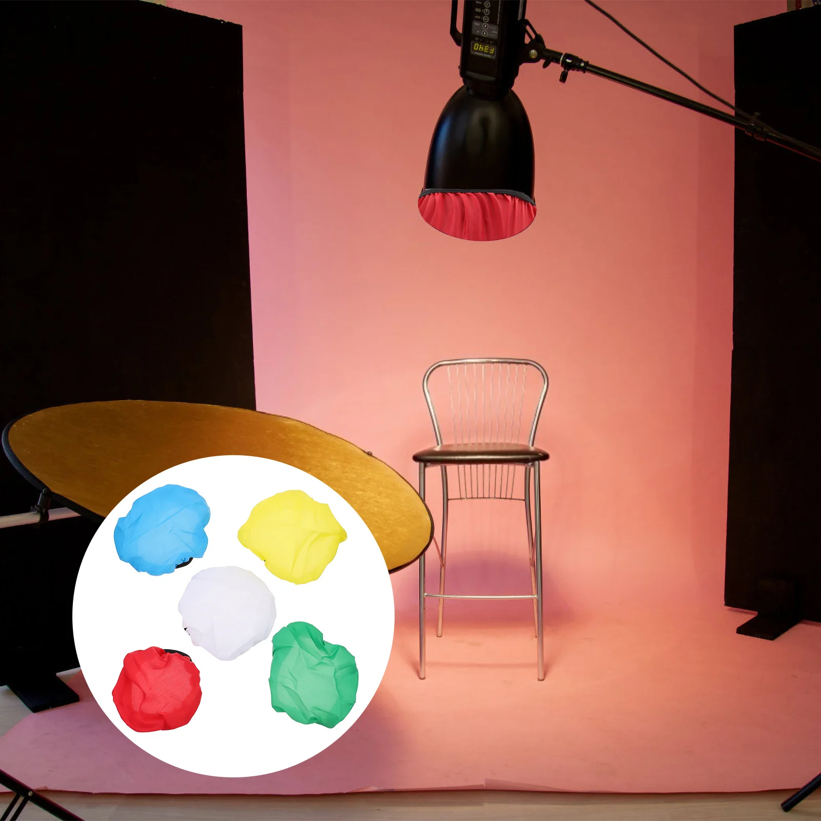 

5pcs Cloth Lamp Cover Round Flash Diffuser For Photography Soft Light Shade Durable Photo Accessory Fill-Light Lampshade