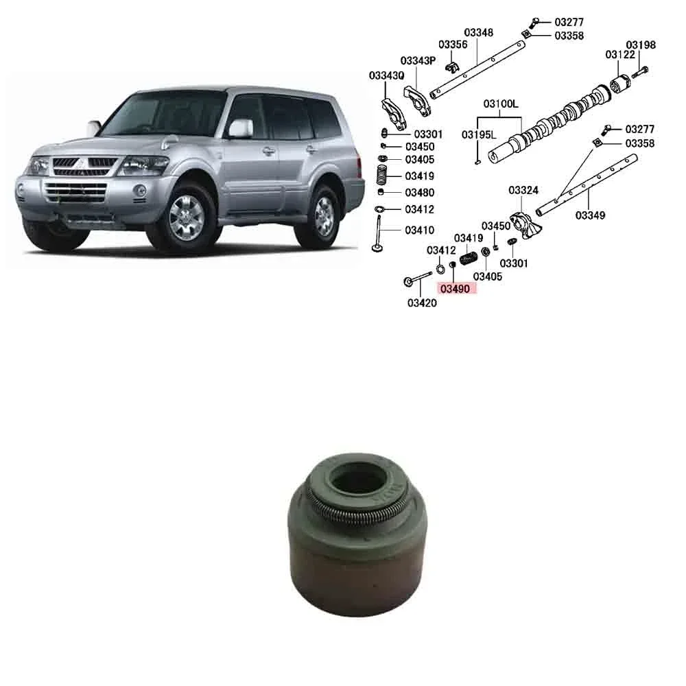 1 Piece Engine Valve Oil Seal for Pajero V70 V90 V30 Exhaust Valve Stem Seal for Pajero Sport K90 KH Accessories MD307342