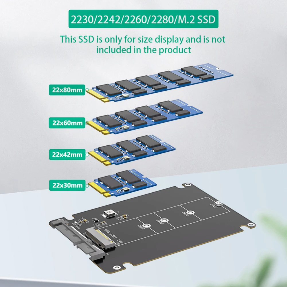

M.2 NGFF B Key To 2,5-дюймовый корпус SATA SSD Корпус M.2 SSD Адаптер M.2 NGFF SSD на 2,5-дюймовый адаптер SATA III для ноутбука