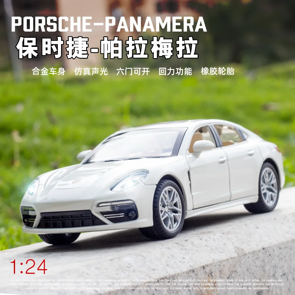 1:24 Para Sports Car Model Diecast Car with Sound Light Pull Back Function Openable Doors Collectible Toy Cars for Lovers