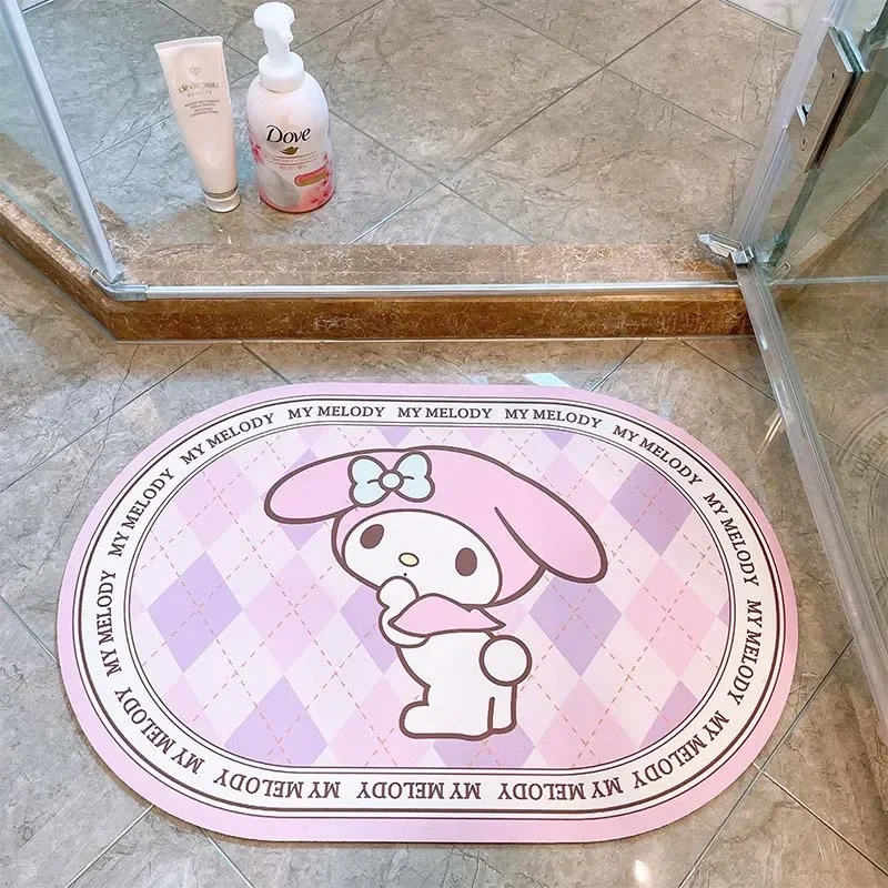 Anime Tapete de secagem rápida, Tapete do Banheiro, Mini Sanrio, Hello Kitty, Minha melodia, Kuromi Cinnamoroll Pochacco, Presente kawaii, Amigo